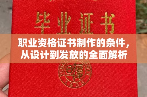 克孜勒苏柯尔克孜职业资格证书制作的条件，从设计到发放的全面解析