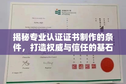 克孜勒苏柯尔克孜揭秘专业认证证书制作的条件，打造权威与信任的基石