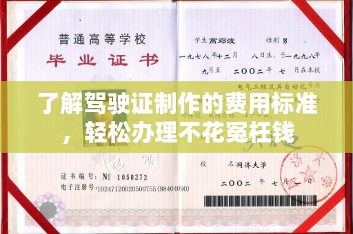 克孜勒苏柯尔克孜了解驾驶证制作的费用标准，轻松办理不花冤枉钱